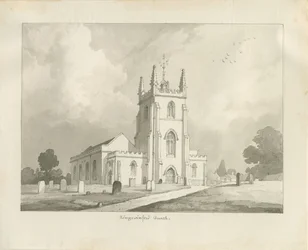 Kościół Kingswinford: rysunek w sepii, 1837
