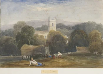 Kościół Sheen: malarstwo akwarela i [ok. 1830-1840]