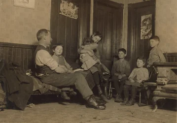 Dom Alfreda Benoita w New Bedford, Massachusetts, zamiatacza dzieci w Bennett Mill i jednego z 11 dzieci, 1912