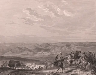 Bitwa pod Freiburgiem, Niemcy, sierpień 1644, wojna trzydziestoletnia, staloryt na papierze porcelanowym