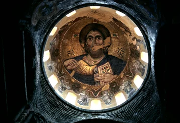Chrystus Pantokrator, kopuła wewnętrzna kościoła Panagia Parigoritissa, Arta, Epir, Grecja