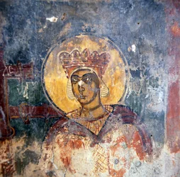 Fresk w bizantyjskim kościele Agios Georgios