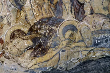 Freski ze zmarłym Chrystusem w Kościele Metamorfozy tou Sotiros), Kefali, Kreta, Grecja (zdjęcie)