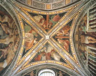 Włochy, Lombardia, Mediolan, sklepienie kaplicy Santa Corona w kościele Santa Maria delle Grazie