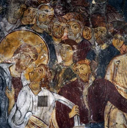 Jezus i apostołowie, freski w klasztorze Panagia Antifonitria, Myriokefala, Kreta, Grecja (foto)