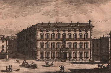 Palazzo Madama, Rzym, Lacjum, Włochy, miedzioryt, ok. 165x135 cm