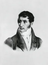Portret Alessandro Manzoniego (1785-1873), włoskiego pisarza, poety i dramaturga, rycina