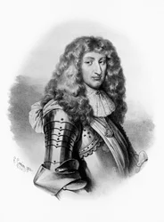 Portret Karola Emanuela II (1634-1675), księcia Sabaudii od 1638, grawerowanie