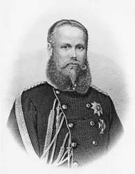 Portret Karola I (1823-1891), króla Wirtembergii z 1864 r., rycina