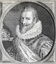 Portret Chrystiana IV (1588-1648), króla Danii i Norwegii, rycina