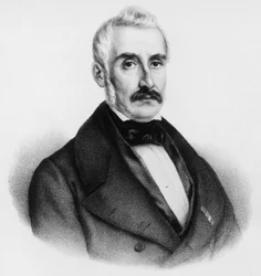 Portret hrabiego Giovanniego Baldasseroni (1795-1876), włoskiego polityka i ostatniego premiera Toskanii, rycina