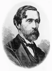 Portret Giulio Carcano (1812-1884), włoskiego polityka, pisarza i dziennikarza, rycina