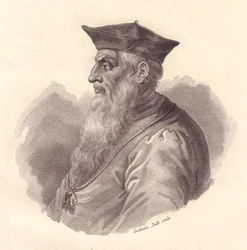 Portret admirała włoskiego Andrei Dorii (1466-1560), miedzioryt autorstwa Ludovico Pelli