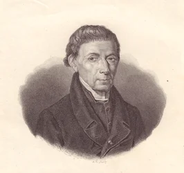 Portret włoskiego matematyka i astronoma Barnaby Oriani (1752-1832), miedzioryt z rysunku Demarchi
