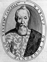 Portret Marco Ottoboni (1554-1649), Wielkiego Kanclerza Wenecji, grawerowanie