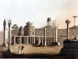 Mauretański meczet w Bangalore, tablica 19 z „Malowniczych widoków Królestwa Mysore”, wydana przez Edwarda Orme