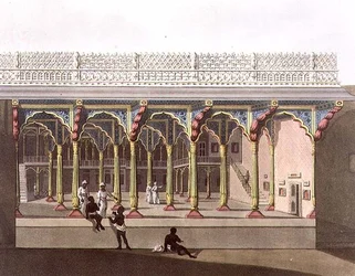 Zachodni front pałacu Tippoo, Bangalore, tablica 10 z „Pejzaż malarski w Królestwie Mysore”, ryt.: Joseph Constantine Stadler (fl.1780-1812) wyd. Edward Orme (1774-c.1820) 1804 (akwatinta)