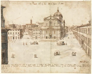 Osiemnaście widoków Rzymu: Kościół Gesù, 1665.