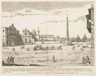 Piazza del Popolo z Prospektu Lourum Miasta Rzymu, 1666.