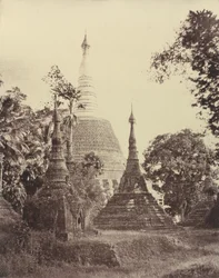 Rangun: Bliski widok na pagodę Shwe Dagon, listopad 1855 (zdjęcie)