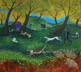 Doggie Pals, 2012, (farby akrylowe na papierze)