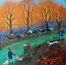Ponies on the Common, 2017, (farby akrylowe na papierze)