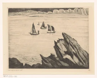 Żaglowce u wybrzeży Breton Un soir en Brittany (tytuł oryginalny)
