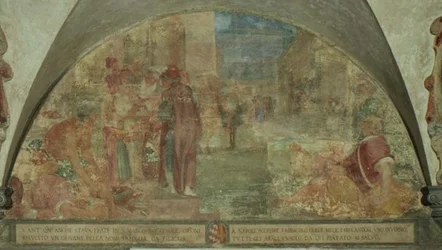 Święty Antoninus wskrzesza z martwych młodzieńca z rodziny Filicaia (fresk)