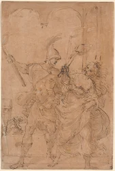 Aleksander i Tais podpalają Persepolis