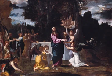 Chrystus na pustkowiu, na usługach aniołów, ok. 1608