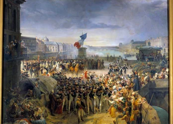 Gwardia Narodowa Paryża, zgromadzona na Pont Neuf, wyrusza do armii we wrześniu 1792 roku