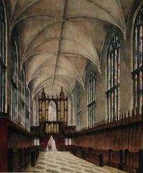Wnętrze kaplicy New College po późniejszych XVIII-wiecznych przeróbkach, ok.1870 (akwarela na papierze)