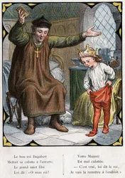 Ilustracja Lorenza Frolicha (1820-1908) do popularnej piosenki „Dobry król Dagobert””. Wydanie J. Hetzel. Około 1880 r.