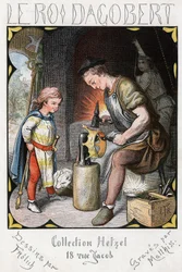 Ilustracja Lorenza Frolicha (1820-1908) do popularnej piosenki „Dobry król Dagobert””. Wydanie J. Hetzel. Około 1880 r.