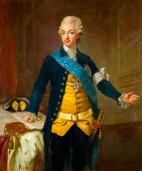 „Portret króla Gustawa III Szwecji (1771-1792)” (Portret Gustawa III Szwecji) Obraz Lorenza II Pascha (1733-1805)