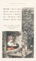 Berthe, Bonte, Well, Barbet, Bergeronnette, Balsamine, Birch, Beak, Becqueter, Arm, Bouquet, Candy, Bottom, strona 15 - Alfabet autorstwa Mademoiselle Lili, L. Froelicha i taty (samego Hetzela). Bibliotheque  Magasin d
