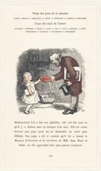 Mademoiselle Lili potrafi czytać, strona 40 - Alfabet Mademoiselle Lili, autorstwa L. Froelicha i taty (samego Hetzela). Bibliotheque  Magasin d