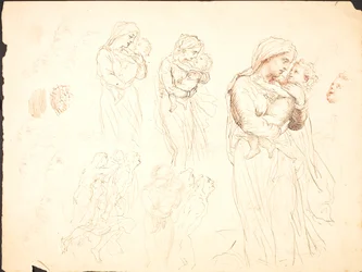 Więcej szkiców do motywu „Dziecko na ramieniu”