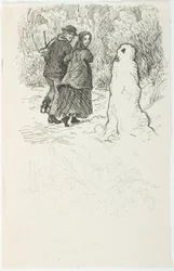 Szkic ilustracji do bałwana