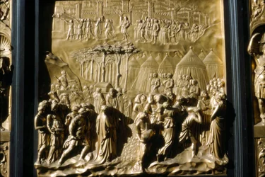 Izraelici biorą Jerycho, fragment drzwi baptysterium, Florencja, Włochy, ok. XV w.