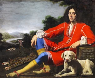 Portret dżentelmena z labradorem, I połowa XVII w.
