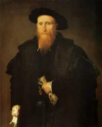 Portret starszego mężczyzny w rękawiczkach