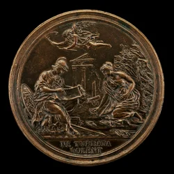 Alegoria z Minerwą, Czasem i Sybilą [rewers], 1725.