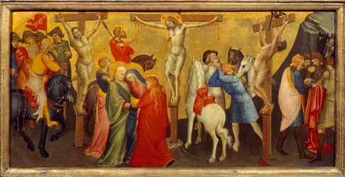 Centralny panel ukrzyżowania predelle ołtarza przeznaczony jest do kaplicy Nobili kościoła Santa Maria degli Angeli we Florencji. Obraz Lorenzo Monaco (1365/70 - 1425)