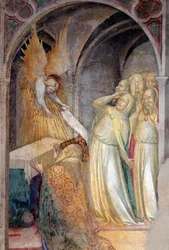 Archanioł Gabriel zapowiada Zachariaszowi narodziny Jana Chrzciciela, szczegół (Fresco