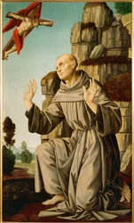 Święty Franciszek otrzymujący stygmaty (obraz na drewnie)