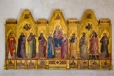 Madonna z Dzieciątkiem na tronie (tempera na drewnie)