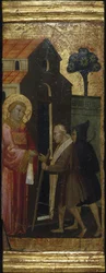 Św. Wawrzyniec rozdający jałmużnę ubogim. Sceny z życia św. Wawrzyńca, predella, ok. 1412