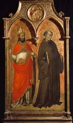 Święty Mikołaj z Bari i Święty Franciszek z Asyżu Obraz Lorenzo di Niccolo Gerini (XIV-XV w.) Słońce 153,6x85,5 cm Asyż, Muzeum Skarbu Bazyliki San Francesco. Kolegium Perkinsa