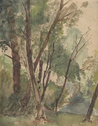 Drzewa nad stawem, 1853-1878.